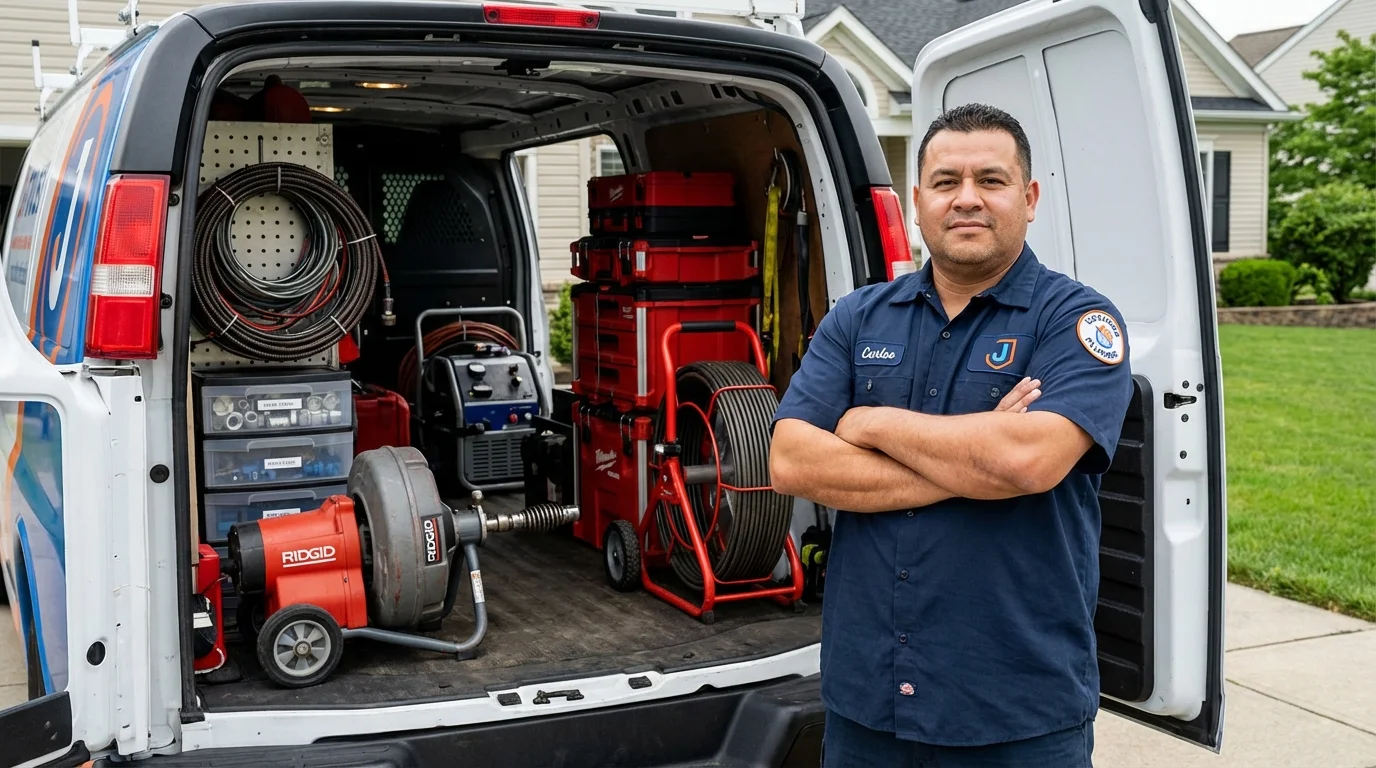 Professional drain cleaning equipment and Johns Plumbing LLC plumber in Mattawa