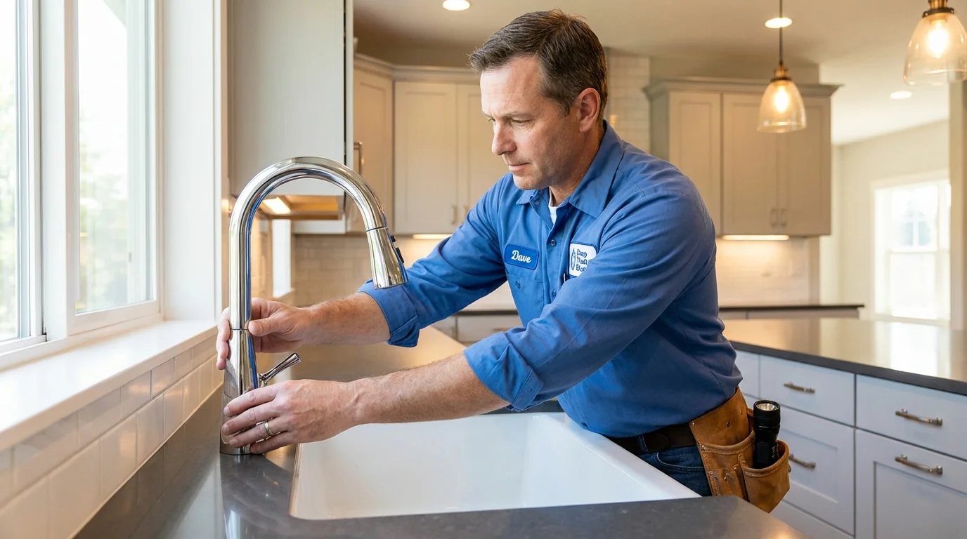Kitchen faucet installation by Johns Plumbing LLC in Mattawa